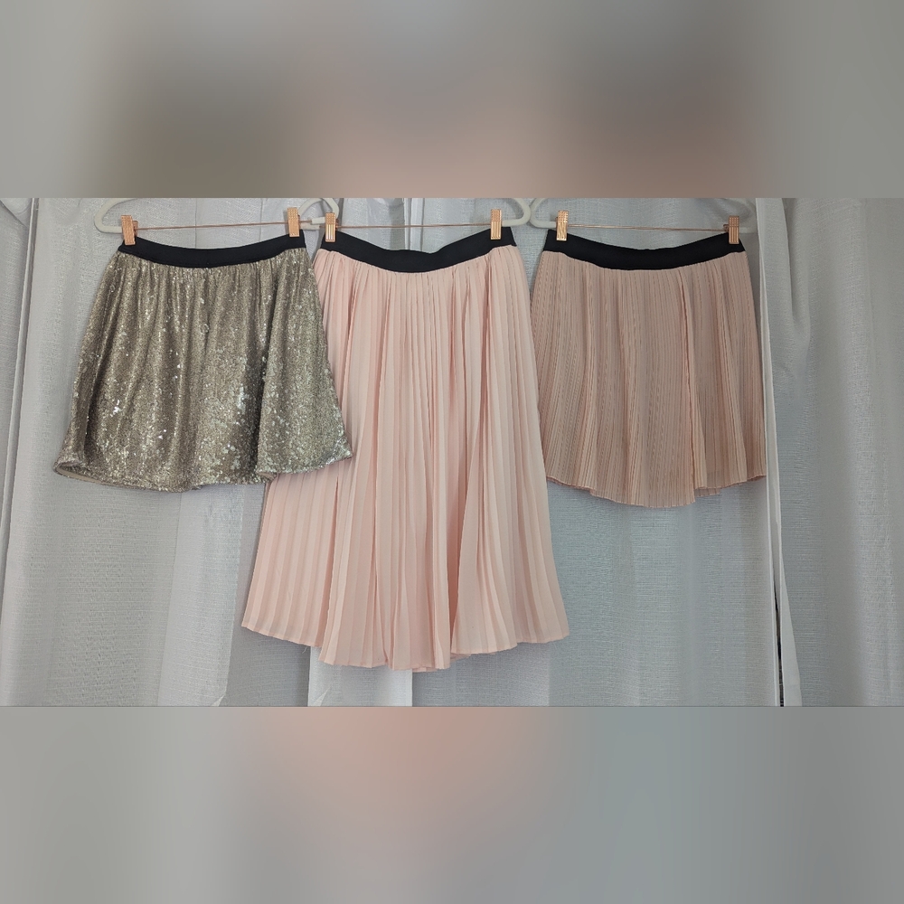 Abercrombie & Fitch Skirt Pleated Pink  Sequin Bundle